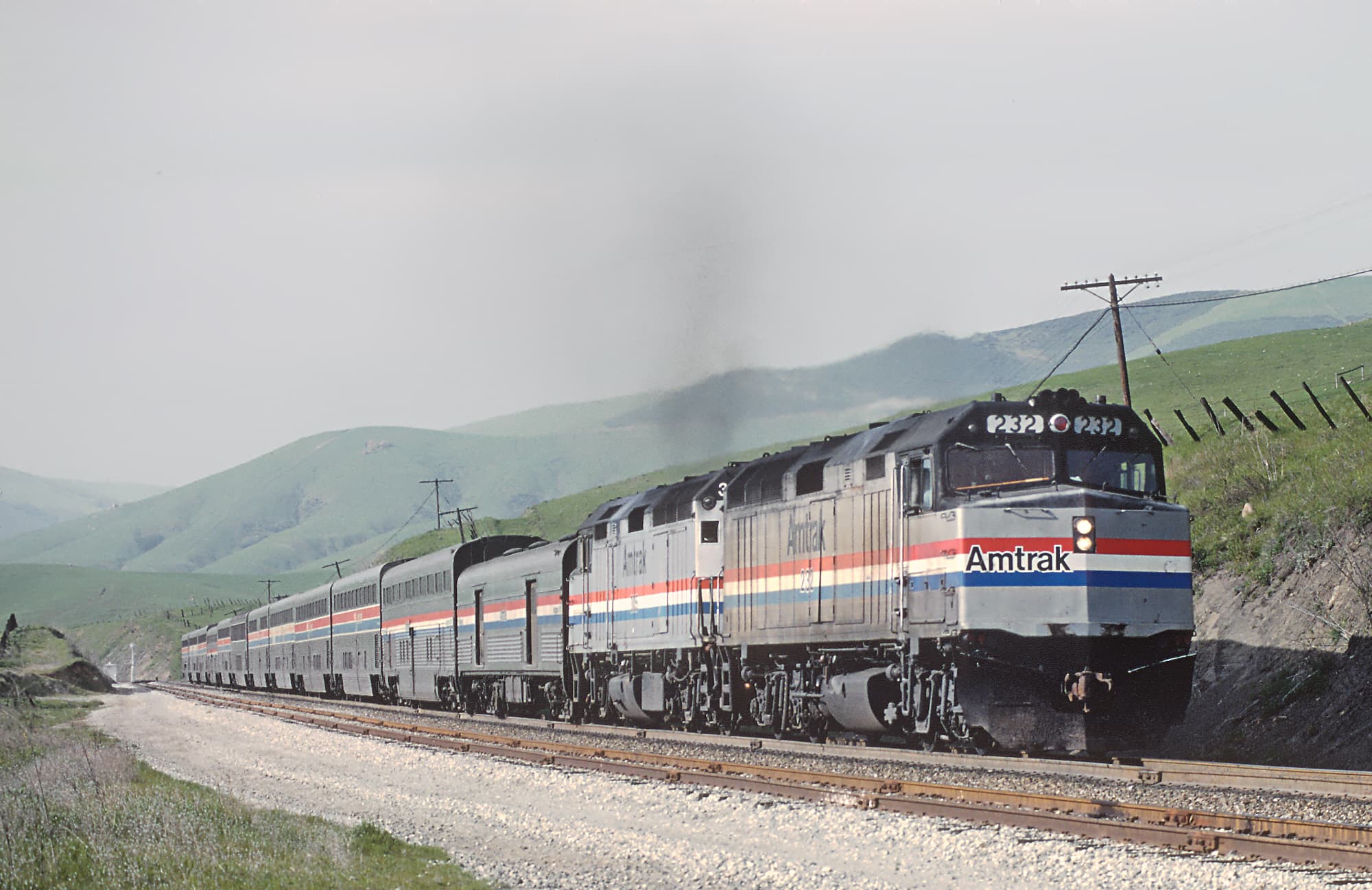 Coast Starlight in the Cuesta Hills above San Luis Obispo, 1985 -- 4 Photos