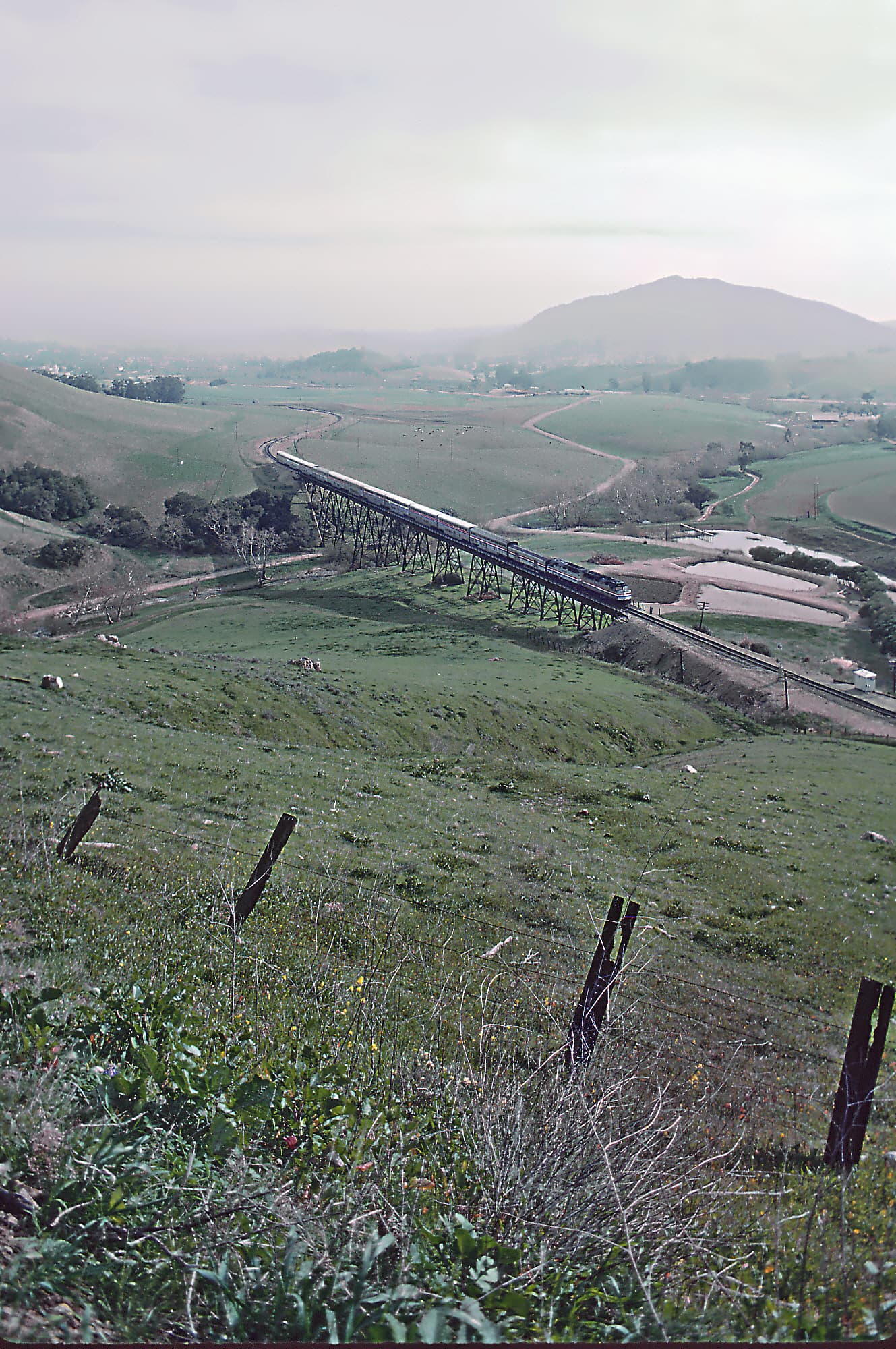 Coast Starlight in the Cuesta Hills above San Luis Obispo, 1985 -- 4 Photos