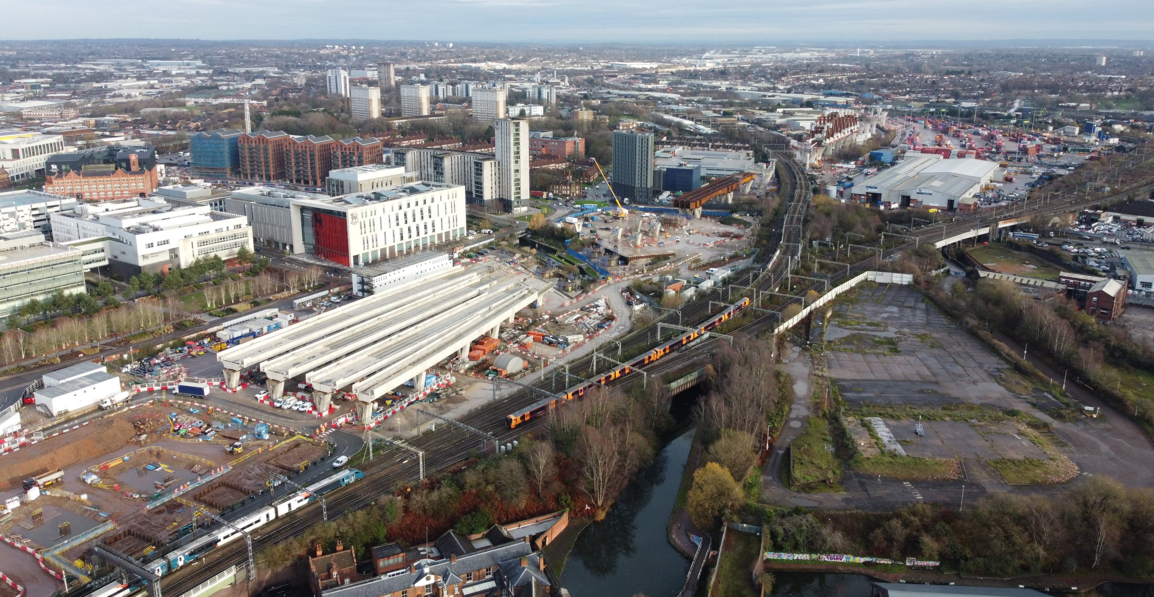 HS2 approach into the city at Duddeston