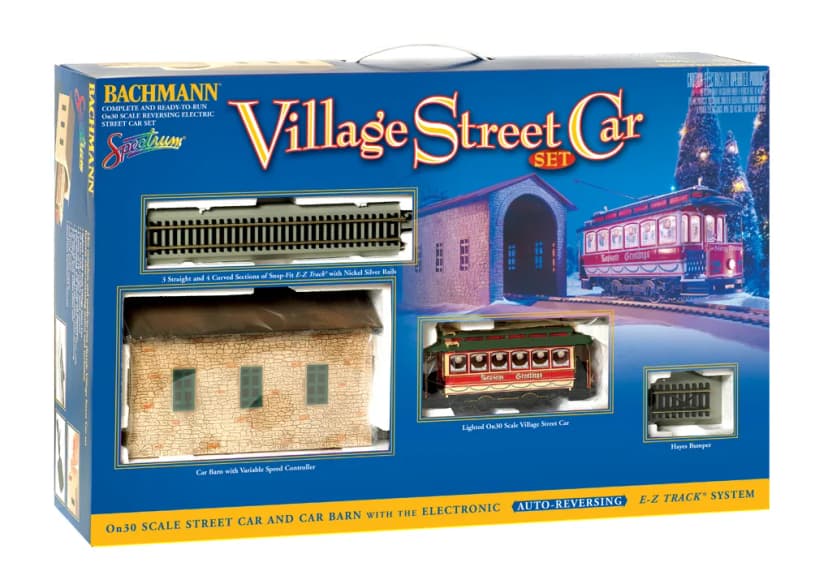 Bachmann Christmas Streetcar Set, On30 scale