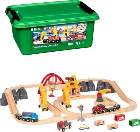 BRIO World Cargo Railway Deluxe Set in its storage box