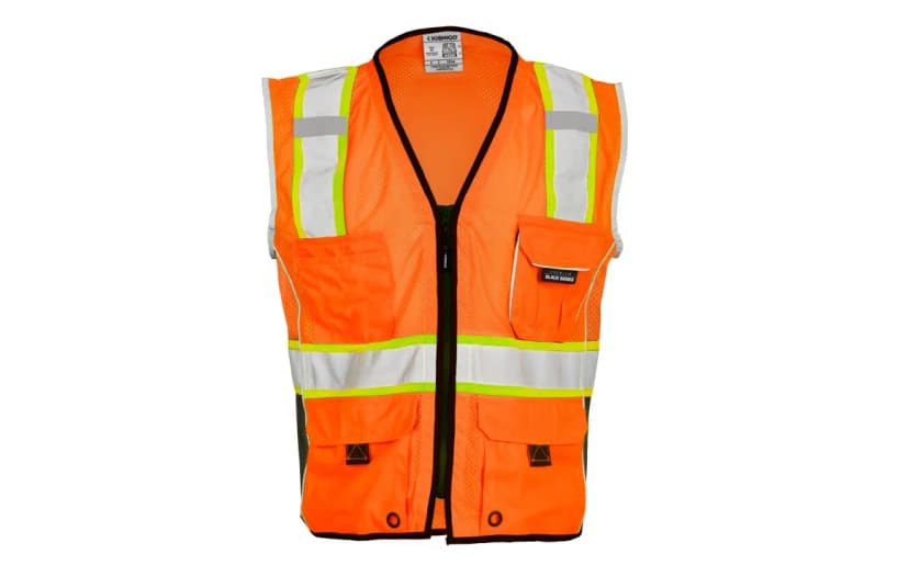 Kishigo 1514 Premium Black Series Heavy Duty Vest in orange, front